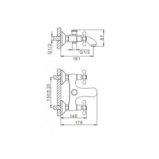 Смеситель для ванны и душа Frap F3019-4 бронза